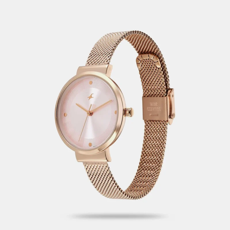 Fastrack Stunners X Quartz Analog Pink Dial Stainless Steel Strap Watch For Girls - 68045WM02 - Image 2