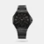 Make a statement with this striking wristwatch. Its dial features simple dual hands, giving it a mysterious charm. The watch is also water-resistant up to 50m and comes with a metal bracelet band that holds it together with a butterfly clasp.