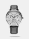 Make a statement with this striking wristwatch. Its dial features simple dual hands, giving it a mysterious charm. The watch is also water-resistant up to 50m and comes with a metal bracelet band that holds it together with a butterfly clasp.