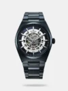 Navigate time with precision and style with the Titan Nexus Skeletal Automatic. Inspired by a ship's helm, its open-worked dial symbolizes movement and progress, offering a captivating view of the intricate 21-jewel automatic movement with a 42-hour reserve. Available in striking brown monochromatic finish, its integrated bracelet ensures a seamless, contemporary fit. Luminous hands, applied indices, and a minute ring enhance legibility, making this timepiece a refined companion for those who chart their own course.