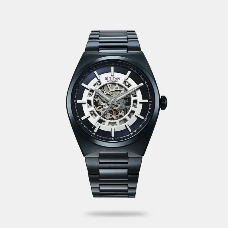 Titan Nexus Skeletal Automatic Analog with Blue Dial Blue Stainless Steel Strap Watch for Men - 90221QM03