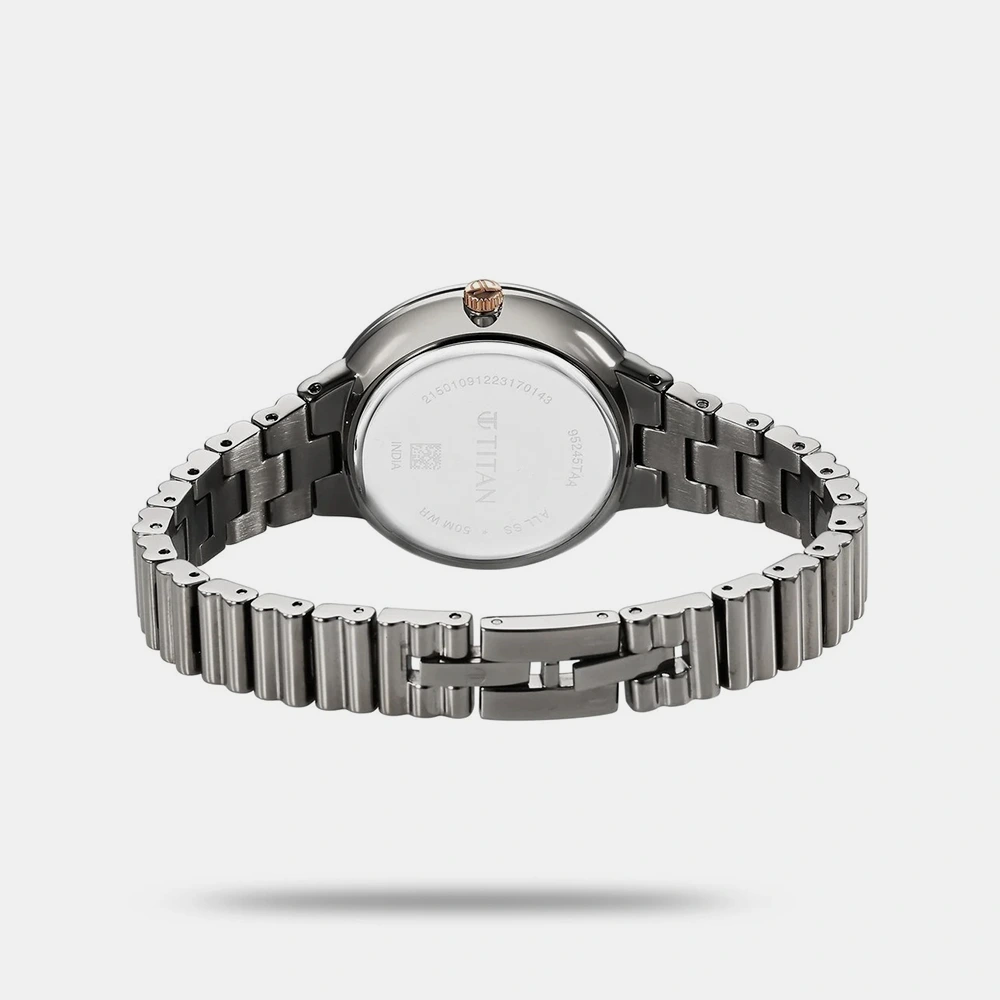 https://watchpalace.in/product/titan-aura-quartz-analog-grey-dial-stainless-steel-strap-watch-for-women-95245km02/ Titan Aura Quartz Analog Grey Dial Stainless Steel Strap Watch for Women - 95245KM02 - Image 3