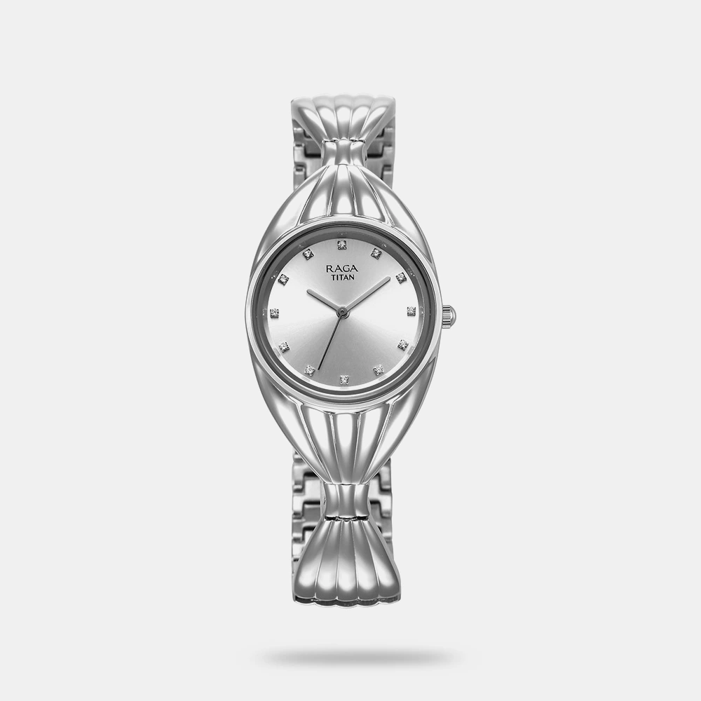 https://watchpalace.in/product/titan-raga-memoirs-quartz-analog-silver-dial-with-silver-metal-strap-watch-for-women-95254sm01f/ Titan Raga Memoirs Quartz Analog Silver Dial With Silver Metal Strap Watch For Women - 95254SM01F - Image 2