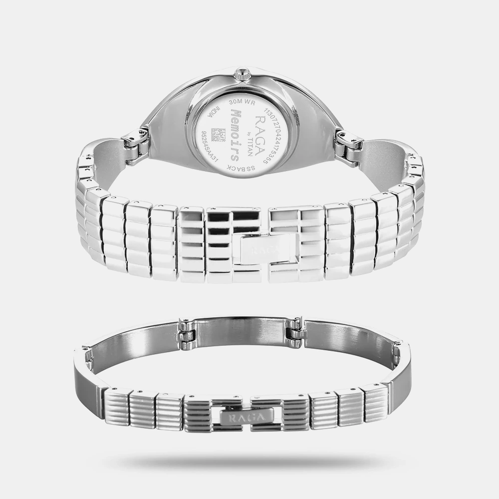 https://watchpalace.in/product/titan-raga-memoirs-quartz-analog-silver-dial-with-silver-metal-strap-watch-for-women-95254sm01f/ Titan Raga Memoirs Quartz Analog Silver Dial With Silver Metal Strap Watch For Women - 95254SM01F - Image 4