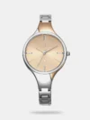 The ultimate, must-have accessory, this watch is a creation from Fastrack with a striking black dial encased in metal. A transparent mineral glass protects the dial and allows you to read time easily from a case that features an impressive thickness of 11.7 mm. The dial is detailed with baton indices placed at 5-minute intervals and the 3rd hour marker indicates time in minutes with Arabic numerals. A silver-toned case along with a silver-toned oyster strap complete the watch. A deployment clasp on the strap secures the watch in place. The watch remains protected against water up to 5 ATM and also comes with a 24-month warranty. Wear it with a casual attire for a smart twist to your ensemble.