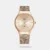 Capture attention from those around your kids with this analog watch from Vyb by Fastrack. Encased in a rose gold, round dial, it features plain 3-hand functionality and quartz movement on the watch. The stainless steel bracelet comes in a rose gold hue that further elevates the look of the watch. Besides, it is completed with a hook buckle to ensure a secure fit on the wrist. Care Instructions