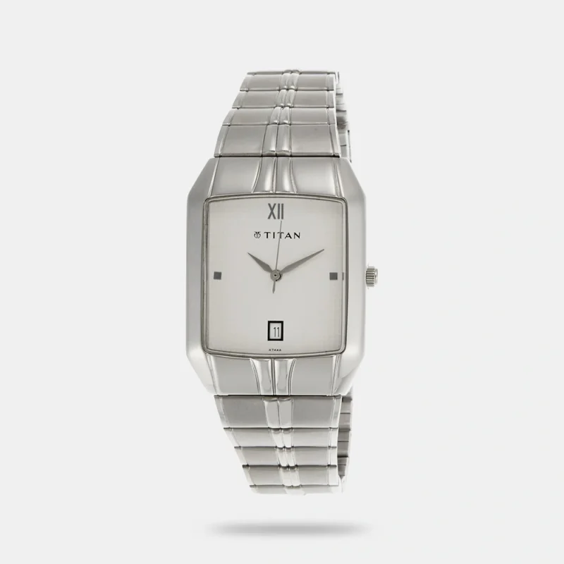Titan Analog with Date White Dial Metal Strap watch for Men - NE9264SM01J