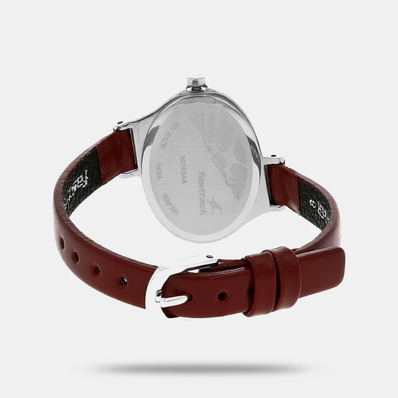 Fastrack Economy Quartz Analog White Dial Leather Strap Watch for Girls -  NK6015SL01 - Image 3