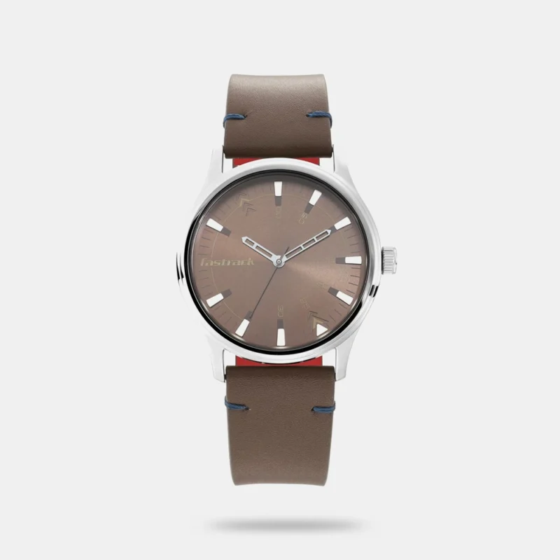 Fastrack I Love Me Quartz Analog Brown Dial Leather Strap Watch for Guys - NP3236SL03
