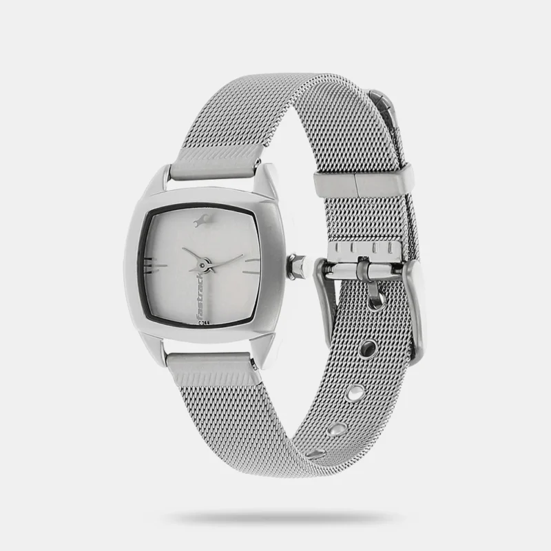 Fastrack Quartz Analog Silver Dial Metal Strap Watch for Girls - NP6001SM01 - Image 2