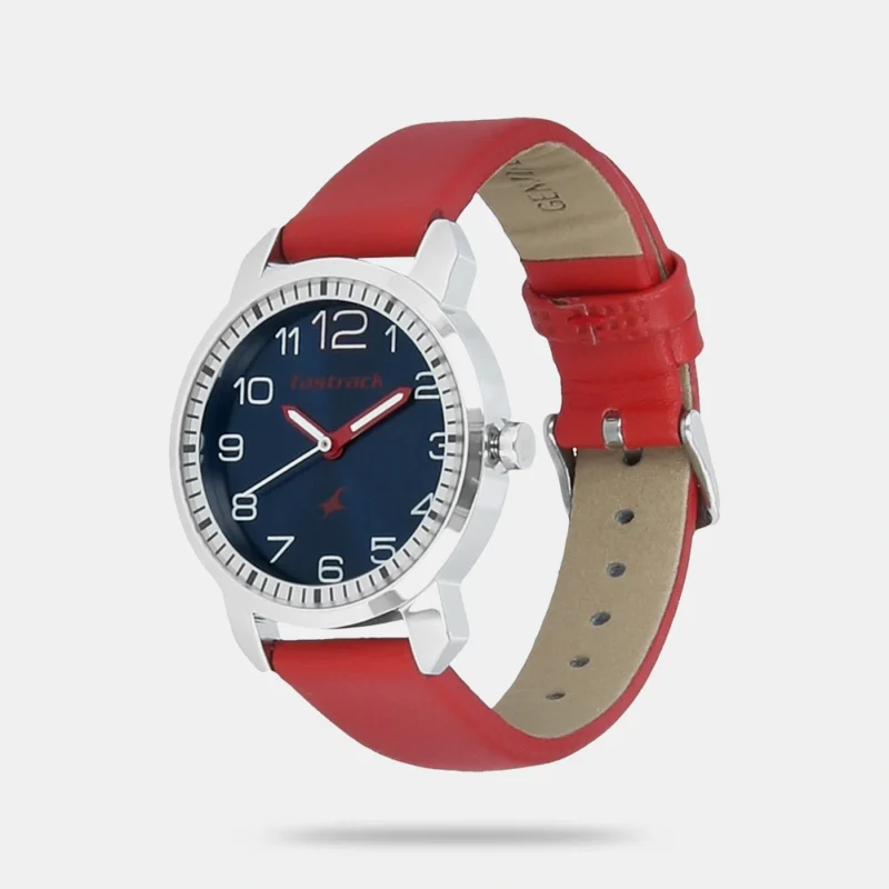 Fastrack Quartz Analog Blue Dial Leather Strap Watch for Girls - NP6111SL02 - Image 2