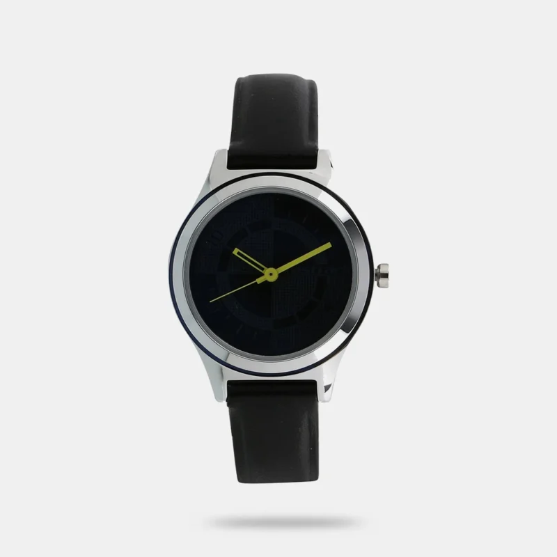Fastrack Checkmate Quartz Analog Black Dial Leather Strap Watch for Girls - NP6152SL01
