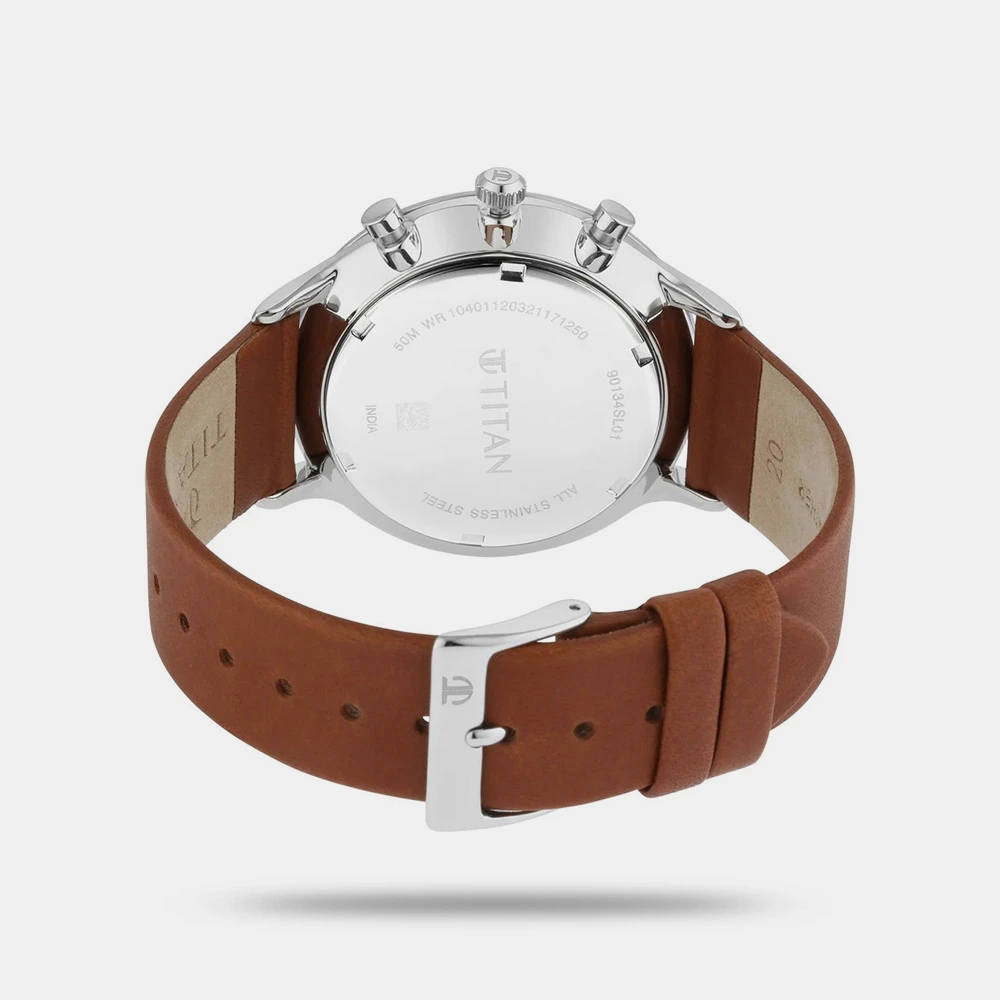 https://watchpalace.in/product/titan-light-leathers-multifunction-black-dial-brown-leather-strap-watch-for-men-nq90134sl01/ Titan Light Leathers Multifunction Black Dial Brown Leather Strap Watch For Men - NQ90134SL01 - Image 3