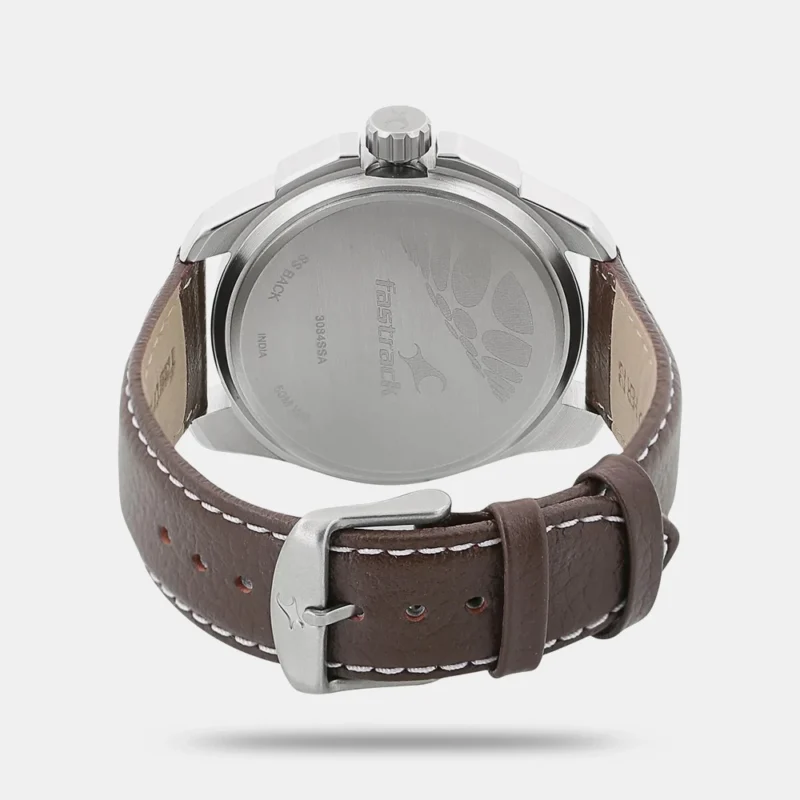 Fastrack Quartz Analog Grey Dial Leather Strap Watch for Guys - NR3084SL02 - Image 3