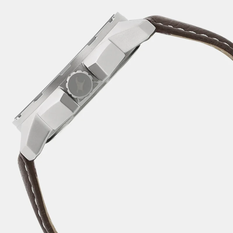 Fastrack Quartz Analog Grey Dial Leather Strap Watch for Guys - NR3084SL02 - Image 4