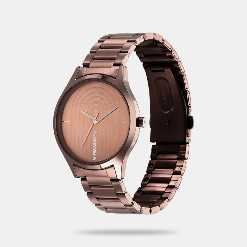 Fastrack Style Up Quartz Analog Brown Dial Stainless Steel Strap Watch for Guys - NR3184QM02 - Image 2