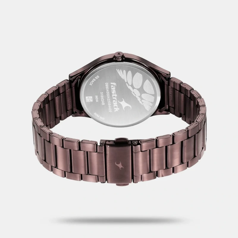 Fastrack Style Up Quartz Analog Brown Dial Stainless Steel Strap Watch for Guys - NR3184QM02 - Image 3