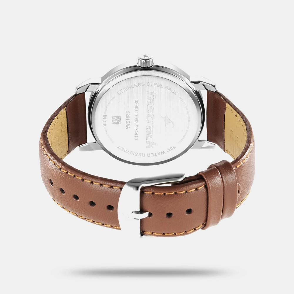 https://watchpalace.in/product/fastrack-stunners-quartz-analog-silver-dial-leather-strap-watch-for-guys-nr3291sl02/ Fastrack Stunners Quartz Analog Silver Dial Leather Strap Watch for Guys - NR3291SL02 - Image 3