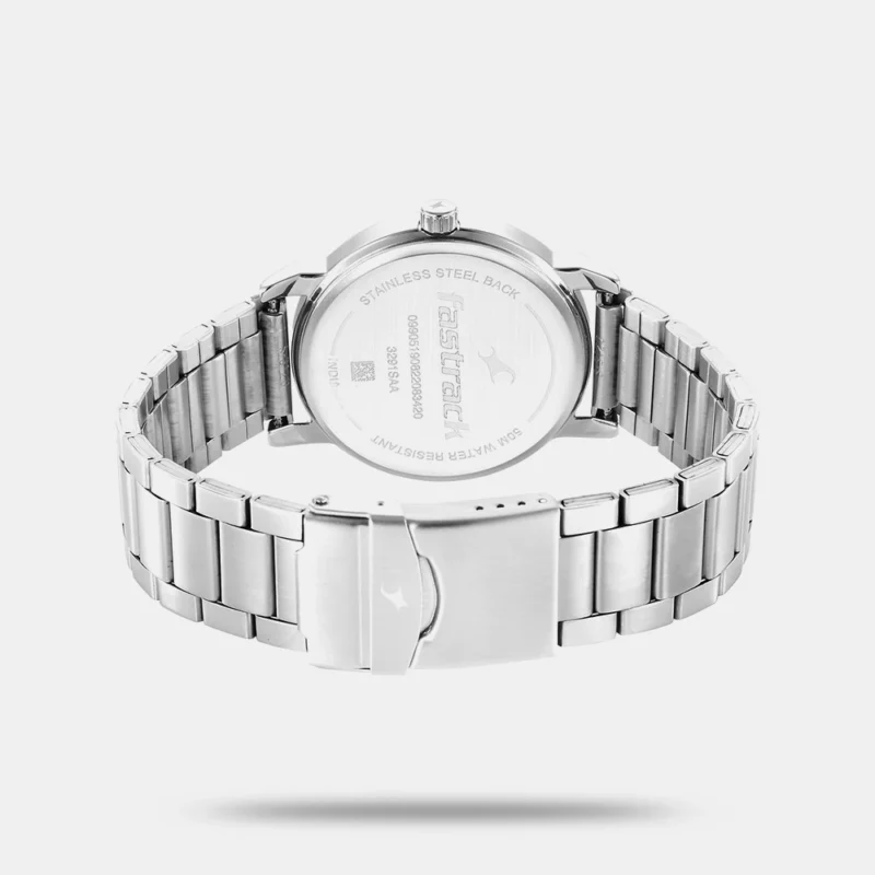 Fastrack Stunners Quartz Analog Silver Dial Metal Strap Watch for Guys Guys Watch - NR3291SM02 - Image 4