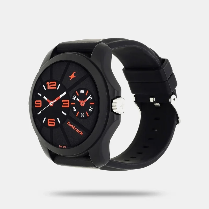 Fastrack Quartz Analog Black Dial Silicone Strap Watch for Guys - NR38042PP01 - Image 2
