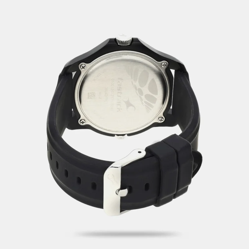 Fastrack Quartz Analog Black Dial Silicone Strap Watch for Guys - NR38042PP01 - Image 3