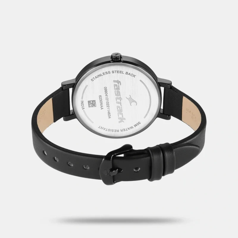 Fastrack Style Up Black Dial Leather Strap Watch for Girls - NR6230NL02 - Image 3