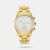 https://watchpalace.in/product/titan-black-and-gold-silver-dial-analog-with-day-and-date-stainless-steel-strap-watch-for-men-ns1805ym01/ Flaunt a stylish look with this gold stainless steel strap analog watch from the Classique collection by Titan for men. It comes with a bracelet band style and a push-button clasp that is sure to look stylish on your wrists. It has a multifunction feature along with European numbers and stick dial type. This watch is equipped with a sword needle and a silver round dial shape of 42 mm diameter, which adds to its utility. The quartz movement and analog display accentuate its features. Moreover, it is water-resistant up to 50 m and has a day and date calendar type, making it a must-have.