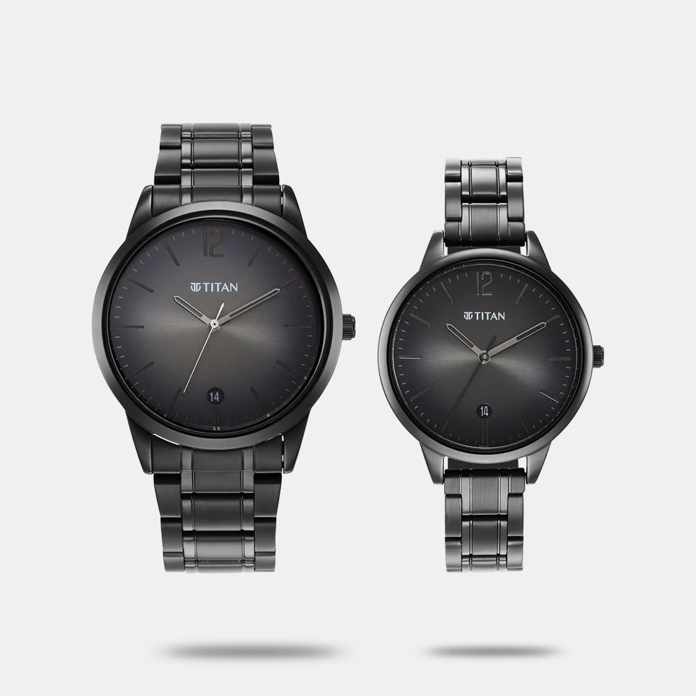 https://watchpalace.in/product/titan-bandhan-anthracite-dial-analog-with-date-stainless-steel-strap-watch-for-couple-ns18062617nm01p/ Titan Bandhan Anthracite Dial Analog with Date Stainless Steel Strap Watch for Couple - NS18062617NM01P