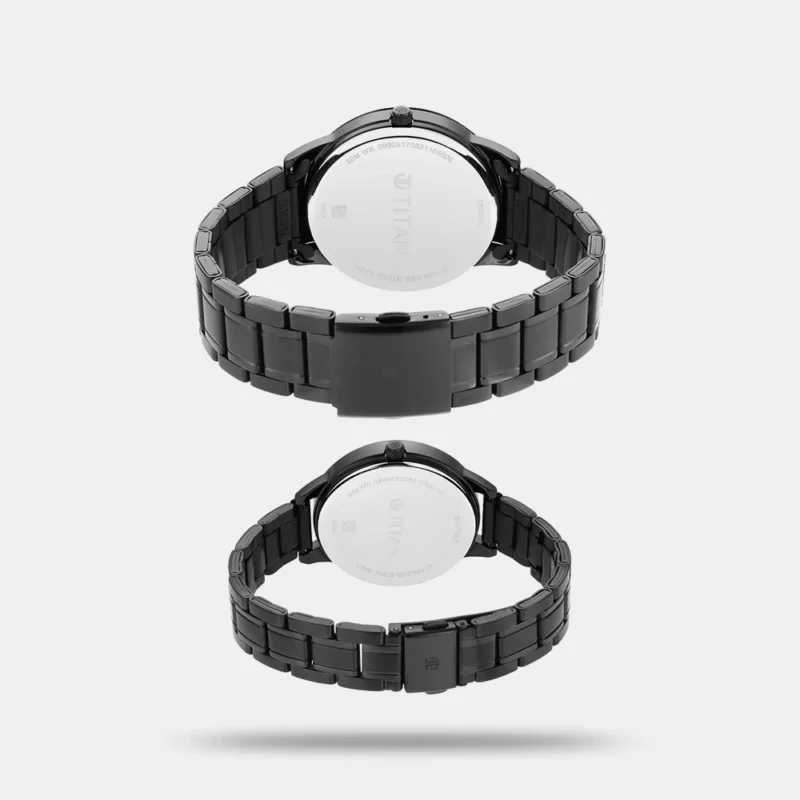 Titan Bandhan Anthracite Dial Analog with Date Stainless Steel Strap Watch for Couple - NS18062617NM01P - Image 4