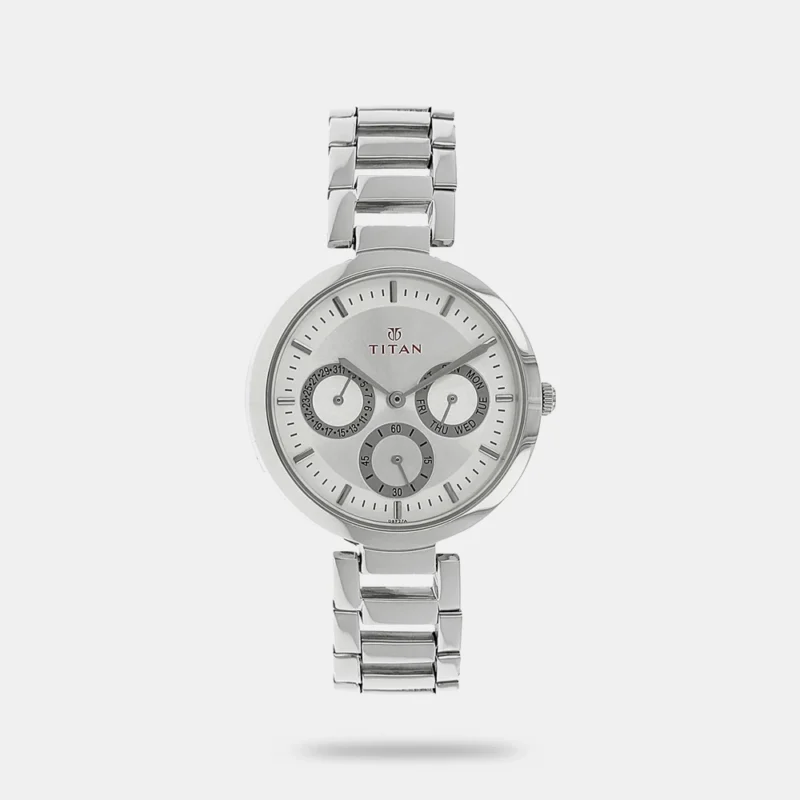 Titan Quartz Analog Silver Dial Stainless Steel Strap Watch for Women - NS2480SM03