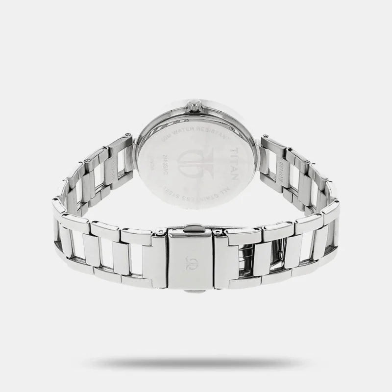 Titan Quartz Analog Silver Dial Stainless Steel Strap Watch for Women - NS2480SM03 - Image 4