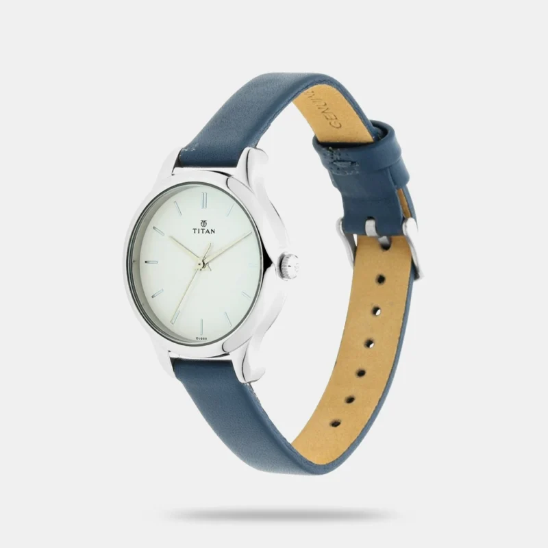 Titan Women's Chic minimalist watch with White dial and leather strap - NS2481SL10 - Image 2