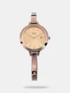 <ul> <li class="text-justify">Grace your wrist with the feminine and flattering appeal of this rose gold steel strap watch. The beige dial, adorned with rose gold hands and stone numerals against a pristine backdrop, exudes delicate yet sturdy elegance. From the office to social gatherings, let this multifunctional timepiece be your signature accessory, adding a touch of refinement and confidence to your every move.</li> </ul>