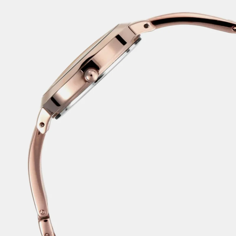 Titan Quartz Analog with Date Rose Gold Dial Brown Metal Strap Watch For Women - NS2578QM01 - Image 4