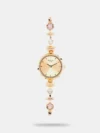 https://watchpalace.in/product/titan-quartz-analog-with-date-rose-gold-dial-brown-metal-strap-watch-for-women-ns2578qm01/ Dazzle onlookers with this women's analog watch from Titan. Encased in a 29.3 case, the rose gold round dial features plain 3-hand functionality and quartz movement on the watch. The brass bracelet comes in a brown hue that further elevates the look of the watch. Besides, it is water resistant up to 30 m and is completed with a jewellery clasp to ensure a secure fit on the wrist.