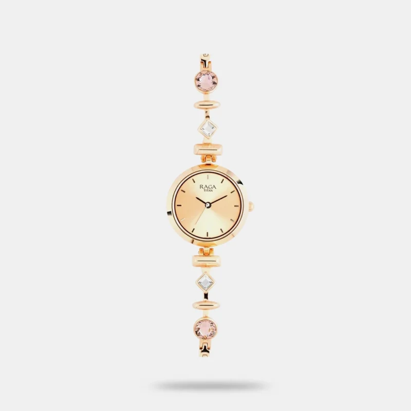 Titan Raga Facets Rose Gold Dial Women Watch With Stainless Steel Strap - NS2606WM06