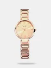 https://watchpalace.in/product/titan-raga-viva-rose-gold-dial-women-watch-with-metal-strap-ns2607wm01/ Before it's sold, get some rose gold! Titan Raga Viva collection presents this sleek and classy timepiece with rose gold analog dial paired magnificently with rose gold metallic strap. Meant for women on the go who, the watch shows the time with better readability using 12 metal applique indices placed at five-minute intervals and three plain hands, including an additional seconds hand for precision time viewing. The watch has multifaceted mineral Glass for enhanced aesthetics by play of light and sunray finish dial of the watch has metallization on mineral glass for premium look. Enginereed brilliantly, the dial of the watch has date function and the strap of the watch has gloss and matt finish, serving as an elegant bracelet with jewellery clasp for the perfect fit. The watch has 3 ATM water resistance and the mineral glass over the dial protects it like a shield, making it scratchproof. Fabulous and functional, it is everything you are looking for.