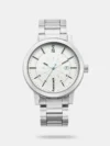 Make a statement with this striking wristwatch. Its circular dial features simple triple hands, giving it a mysterious charm. The watch is also water-resistant up to 50m and comes with a stainless steel bracelet band that holds it together with an adjustable foldover clasp.