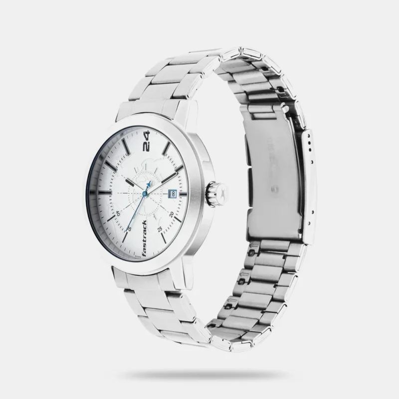 Fastrack Tripster Quartz Analog with Date White Dial Stainless Steel Strap Watch for Guys - NS3245SM01 - Image 2