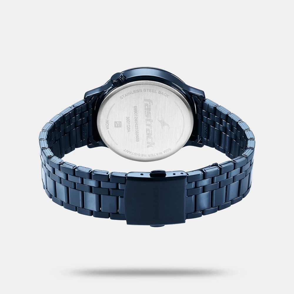 https://watchpalace.in/product/fastrack-exuberant-quartz-multifunction-blue-dial-stainless-steel-strap-watch-for-guys-ns3301qm02/ Fastrack Exuberant Quartz Multifunction Blue Dial Stainless Steel Strap Watch for Guys - NS3301QM02 - Image 3