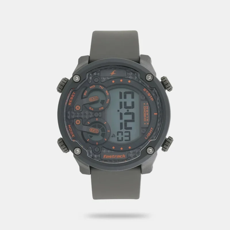 Fastrack Trendies Digital Black Dial Silicone Strap Watch for Guys - NS38045PP03