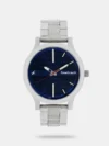 Make a statement with this striking wristwatch. Its circular dial features simple triple hands, giving it a mysterious charm. The watch is also water-resistant up to 50m and comes with a stainless steel bracelet band that holds it together with an adjustable foldover clasp.