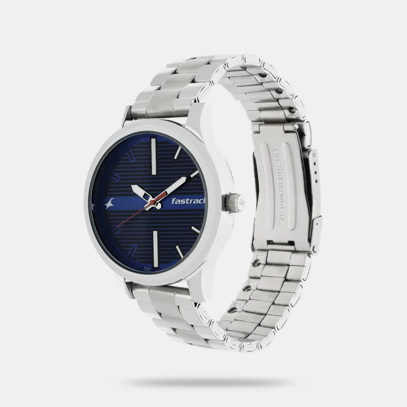 Fastrack Fundamentals Quartz Analog Blue Dial Stainless Steel Strap Watch for Guys - NS38051SM03 - Image 2