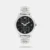 Make an unforgettable statement every time you wear this classy watch that is a part of the Bold collection by Fastrack. A striking black dial is enclosed in a metallic round dial and protected by mineral glass and a case with an impressive thickness of 11.7 mm. The watch displays time with contrast white baton indices placed at 5-minute intervals. The 6th and the 12 hour marker positions indicate time in 24-hours and also minutes with a combination of opaque and faded Arabic numerals. Two white hands and an orange second hand allow you to read the time easily. A stainless steel oyster strap secures the watch on your wrist with a deployment clasp. You've got to love it !