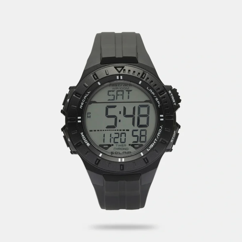 Fastrack Streetwear Digital Dial PU Strap Watch for Guys - NS38067PP03