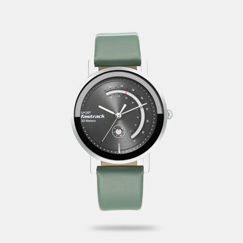 Fastrack Wear Your Look Quartz Analog with Day and Date Grey Dial Leather Strap Watch for Girls - NS6172SL04
