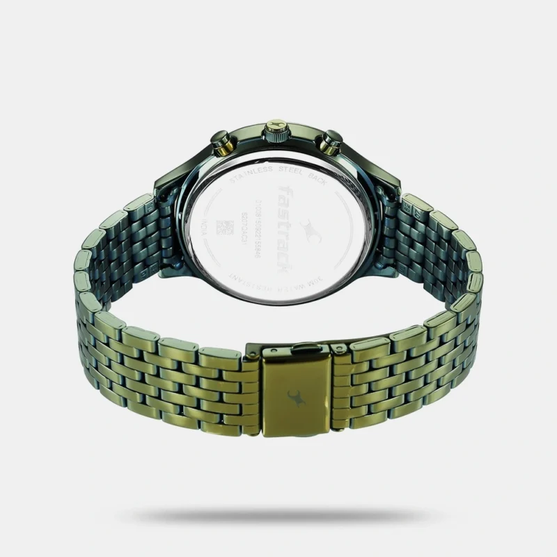 Fastrack Style Up Green Dial Stainless Steel Strap Watch for Girls - NS6207QM02 - Image 4