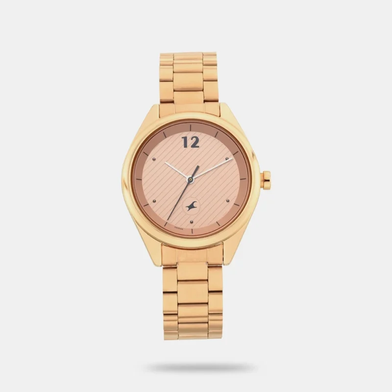 Fastrack Quartz Analog Rose Gold Dial Stainless Steel Strap Watch for Girls - NS6215WM01