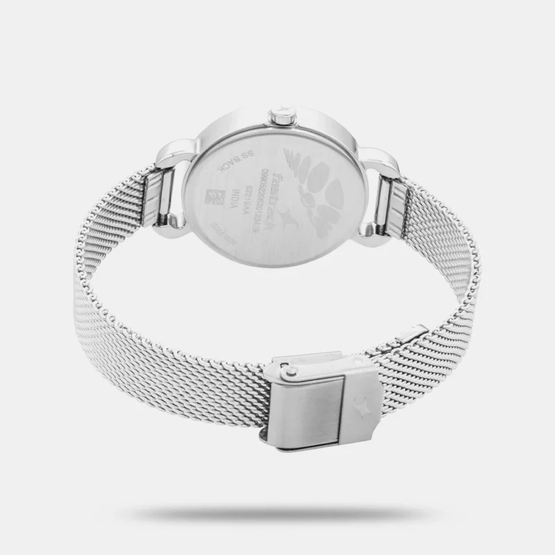 Fastrack Animal Print Quartz Analog Silver Dial Stainless Steel Strap Watch for Girls - NS6221SM01 - Image 3
