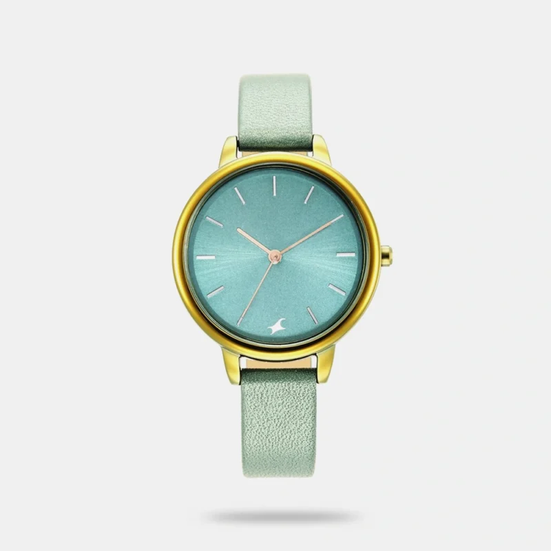 Fastrack Glitch Quartz Analog Blue Dial Leather Strap Watch for Girls - NS6234QL02